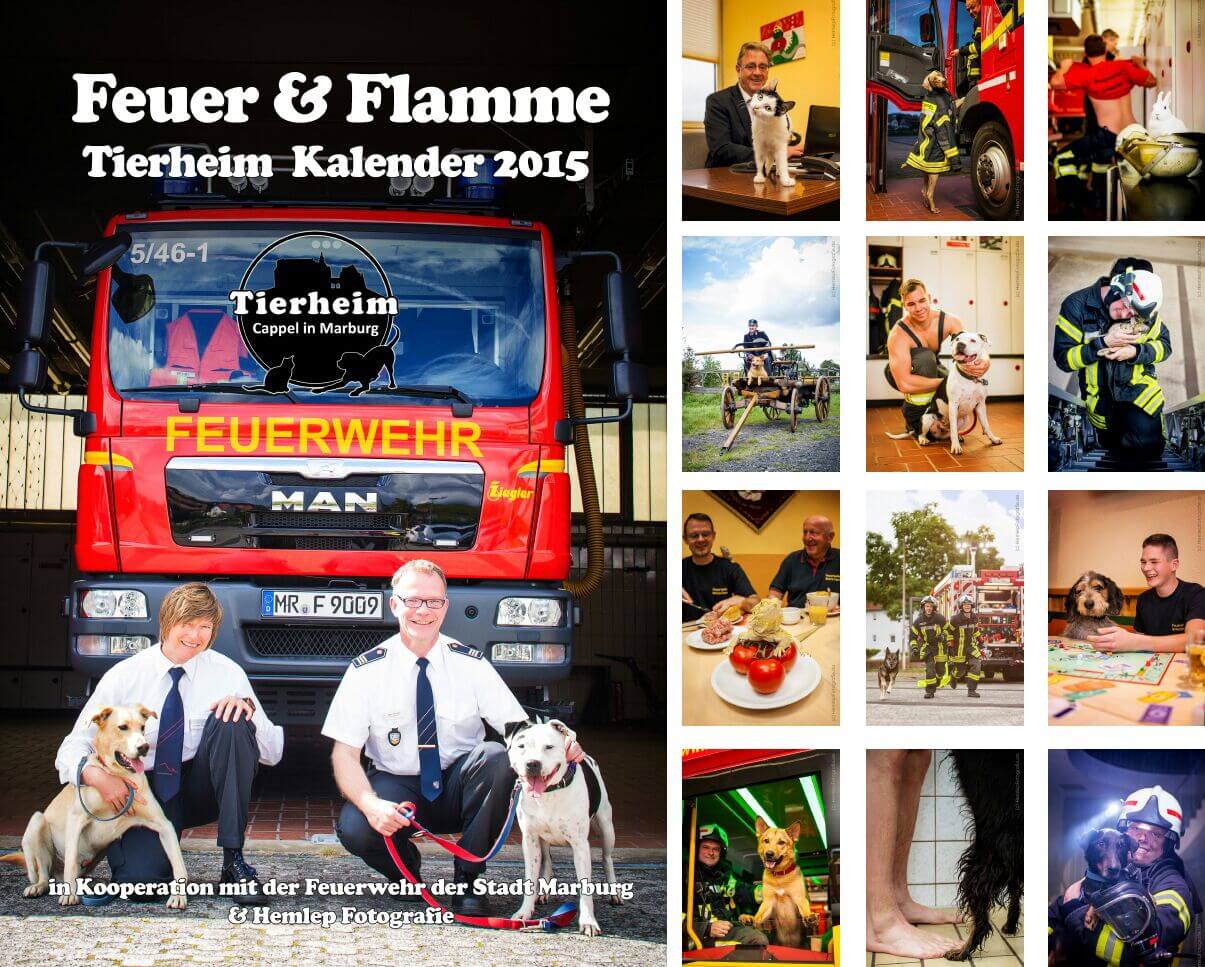 Übersicht Kalenderblätter Fotokalender "Feuer & Flamme 2015" Kalender 2015