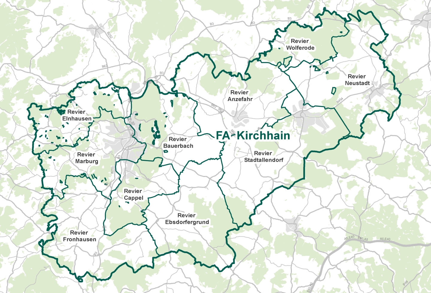 @ Hessen Forst - Revier Kirchhain Karte Hessen Forst