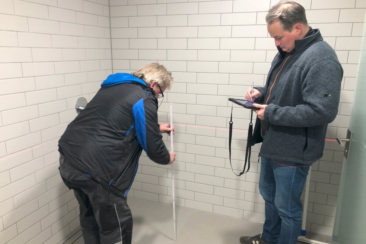 Ausmessung Bodengefälle Duschen Ausmessung Bodengefälle Duschen