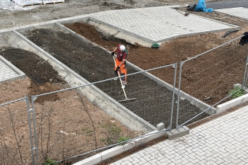 Fußweg wird gebaut