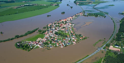 Hochwasserkatastrophengebiet Sachsen
